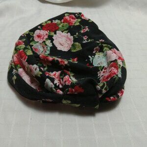 Women's cotton turban - Floral print - Soft - Pleated